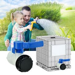 DOUSELLA IBC Auslaufhahn Tank Zubehör IBC Container Auslass IBC Kugelhahn Wassertank Absperrhahn Absperrventil DN40/62MM IBC Tank Regelventil Tankhahnadapter für Regenwassertank IBC Container