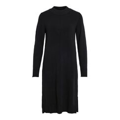 Vila Damen Viril Crew Neck L/S Midi Dress - Noos Kleid, Schwarz, L EU