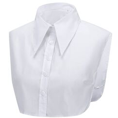 LoudSung Fake Collar Abnehmbare halbe Hemdbluse Falscher Kragen Großer spitzer Baumwollkragen Elegant für Frauen Mädchen