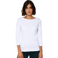 Cecil Damen Basic Boatneck T-Shirt, White, S