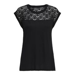 ONLY Damen Regular Fit T-Shirt onlNICOLE S/S Mix TOP NOOS 15151008, Einfarbig, Gr. 40 (Herstellergröße: L), Schwarz (Black)