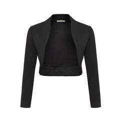DANAEST Damen Langarm Bolero Festlich Strickjacke Schulterjacke Kurz Top (700), Grösse:M, Farbe:Schwarz