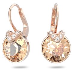 Swarovski Bella V Drop-Ohrhänger, Rundschliff, Goldfarben, Roségold-Legierungsschicht