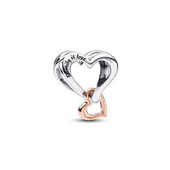 PANDORA Moments Bicolor Offen gearbeitetes Unendlichkeits-Herz Charm mit rosevergoldeter Metalllegierung Moments Collection, kompatibel Moments Armbändern, 782642C00