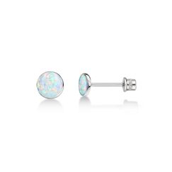Limerencia Medizinische Titan Ohrringe, G23 Hypoallergen Gesundheitsstecker Ohrstecker mit Schraubverschluss, Nickelfreie Ohrringe f&uuml;r Damen, M&auml;dchen und Kinder(White Opal)