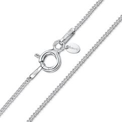 Amberta 925 Sterlingsilber Damen-Halskette - Panzerkette - 1.1 mm - Verschiedene L&auml;ngen: 36 40 45 50 55 60 cm (50cm)