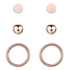 BONNYBIRD® Ohrringe Rosegold Set für mehrere Ohrlöcher Damen Goldene Medizinische Ohrstecker Chirurgenstahl Gesundheitsstecker Edelstahl Stecker Nickelfrei Schmuck Klein Wasserfest Hypoallergen Mini
