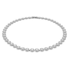 Swarovski Una Angelic Halskette, Rund, Weiss, Rhodiniert