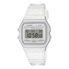 Casio Damen Digital Quarz Uhr mit Resin Armband F-91WS-7EF, Transparent