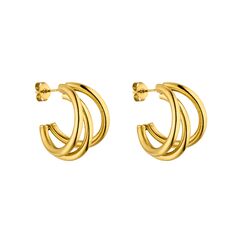 Purelei Eono Ohrringe (Gold) – Damenohrringe aus langlebigem Edelstahl – Wasserfeste Ohrringe Damen – 2 cm Durchmesser – Modeschmuck für deinen individuellen Look