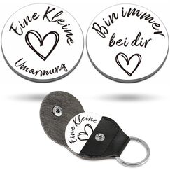 RISFIHEI Eine Kleine Umarmung,Gute Besserung Geschenke,Herz Glücksbringer-Bin Immer Bei Dir-Pärchen Geschenke,Beste Freundin Geschenke,Geschenk für Familie Freund Freundin Patient usw(A-Silver)