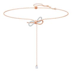 Swarovski Lifelong Bow Halskette, Schleife, Weiß, Metallmix