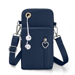 Aucuu Handytasche zum Umhängen Damen，Nylon Kleine Umhängetasche mit Kopfhörer Eingang，Mini Crossbody Schultertasche Handytasche，Handy Schultertasche ür Handy unter 7 Zoll