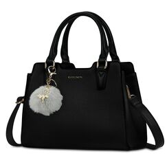 IGOLUMON Handtasche Damen Mittelgroß Tasche Leder Henkeltasche Damen-Henkeltaschen Tote Bag Handtaschen Taschen Schultertaschen Umhängetasche Schultertasche Damenhandtaschen Schwarz