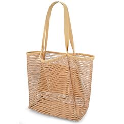 benpen Große Strandtasche Damen Xl Familie,Beach Bags For Women,Netztasche Strand Mit Reißverschluss Innentasche,Faltbare Leichte Mesh Strandtasche Korb,Badetasche Klein,Shopper für Frauen
