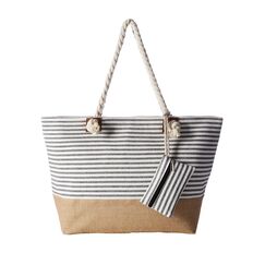 DonDon große Strandtasche XXL mit Reißverschluss - Umhängetasche Damen - große Badetasche für Urlaub vielseitige Shopper Tasche Damen für Strand Urlaub Must Haves Beach bag - Streifen schwarz