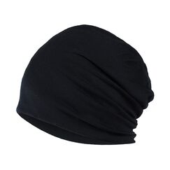 YOFASEN Slouchy Beanie M&uuml;tze - Chemo Cancer Kopfbedeckung aus Baumwolle Schlafm&uuml;tze Turban Kopfbedeckung Strecken Muslimisches Kopftuch f&uuml;r Frauen M&auml;nner, Schwarz, One size