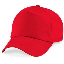 Shirtinstyle Basecap Cap 5 Panel Cap Verschluss Klettverschluss Größe Unisex, Farbe rot
