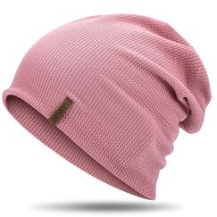 HAMUNI Mütze Damen Dünne Mütze Herren - Slouch Beanie Mütze - Leicht Weich Chemo Mützen - Atmungsaktiv Long Beanie - Elastisch Mützen - Ideale Beanie Mütze für Alle Jahreszeiten (Rosa)
