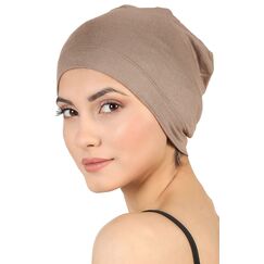 Deresina Bambus Chemo-Kopfbedeckung für Frauen & Männer – Ultra-weiche, atmungsaktive Schlafmütze bei Alopezie & Haarausfall, leichte Beanie für Tag & Nacht (Mink - Einheitsgröße)