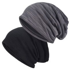 EINSKEY Slouch Beanie Mütze: Weich Dünne Baumwollmütze Damen Herren, Atmungsaktiv Jersey, Elastisch Longbeanie Alle Jahreszeiten, Ideal Chemo/Laufmütze​