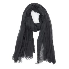 Van Der Rich &reg; - Schal mit fein gekreppter Oberfl&auml;che f&uuml;r Damen und Herren (20-Schwarz, One Size)