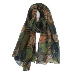 Van Der Rich &reg; - T&uuml;cher Schal Dessin Blumen Gr&ouml;&szlig;e: 180cm*80cm - Damen (31-Khaki, TU)