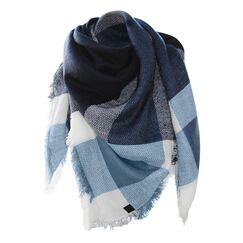 Glamexx24 XXL Kuschelige Damen Poncho Schal mit verschiedenen Mustern, warm und wunderschön, Blau, Einheitsgröße