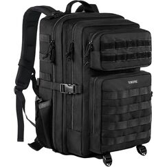 YOREPEK Großer Militär Rucksack Herren, 40L Outdoor Armee Wasserdicht Taktischer Bundeswehr Rucksäcke Molle Assault Survival Tactical Travel Backpack für Camping Trekking Wandern Reise Arbeit, Schwarz
