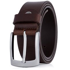 LINDENMANN Leder-Gürtel Herren 40 mm breit, Gürtel Herren Vollledergürtel aus Büffelleder braun, Größe/Size:105