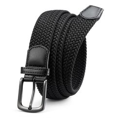 CHAOREN Elastischer Gürtel Herren, Stretch Gürtel Stoff ohne Löcher 35mm, Flechtgürtel für Golfhosen Lässige Shorts Jeans