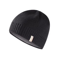 VAUDE Mütze Edo Beanie III in Schwarz – Warme & atmungsaktive Wintermütze - Unisex Beanie-Mütze in Rippstrick-Optik - Thermomütze ausgekleidet mit weichem Fleece - Made in Germany