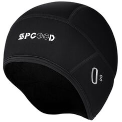 SPGOOD Fahrrad Mütze Radmütze Helm Unterziehmütze Herren/Damen Fahrrad Kappe Sportmütze Laufmütze Bike Warm Cap Winter Winddichte Wintermütze Atmungsaktiv Helmmütze(Schwarz)