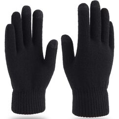 LucaSng Winter Handschuhe: Hochempfindlicher Touchscreen, Warmfutter, Elastische Bündchen, Unisex, Schwarz, Einheitsgröße