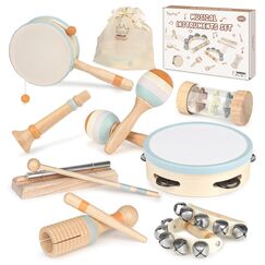Musikinstrumente für Kinder Kinderspielzeug ab 2 Jahre Holzspielzeug Baby Schlagzeug Kinder Trommel Percussion Instrumente Musikinstrumente Baby Montessori Spielzeug ab 3 Jahre