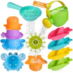 Badespielzeug Baby ab 1 2 3 4 Jahre, Badewannenspielzeug Wasserspielzeug Kinder Schwimmbad Pool Planschbecken Spielzeug Schimmelfreies Badespielsachen 10 Stück