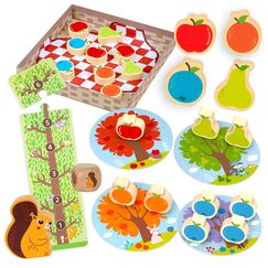 Nene Toys Früchte-Sammelspiel ab 2 Jahre – Kooperatives Brettspiel für Kleinkinder – Kinderspielzeug & Lernspiel aus Holz, Geschenk für Jungen & Mädchen 2–3 Jahre