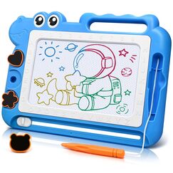 AiTuiTui Dinosaurier Maltafel Zaubertafel Kinderspiele Geschenk M&auml;dchen Jungen, Bunt Magnetische Zeichenbrett Lernspielzeug ab 3-7 Jahre, Magnettafel Reisegr&ouml;&szlig;e Kinder Spielzeug (Blau)