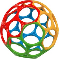 Dohe Educa - Sensorikball für Babys - Leicht und flexibel zu greifen, Neugeborene und Kleinkinder, Durchmesser 9,5 cm, 4 Farben zur visuellen Stimulation, zum Kauen und Spielen, BPA-frei