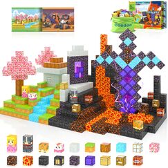 Coodoo Magnetische Bausteine - 110 St&uuml;ck Magnetbausteine Set mit Zauberportal, STEM Lernspielzeug magnetspiel f&uuml;r Kinder 3-5 5-7, Outdoor Kreative Kinderspiele Magnetspiel Spielzeug ab 3 Jahre