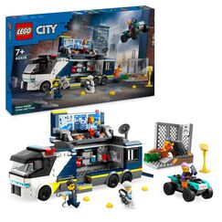 LEGO City Polizeitruck mit Labor, Polizei-Set mit Quad und LKW-Spielzeug f&uuml;r Kinder, Geschenk f&uuml;r Jungs und M&auml;dchen ab 7 Jahre, plus 5 Minifiguren &ndash; 2 Polizisten, 1 Wissenschaftler und 2 Ganoven 60418