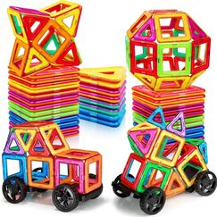 Magnetische Bausteine 48PCS Kinder Magnetbausteine Spielzeug ab 3 4 5 6 Jahre alte M&auml;dchen Junge, Magnetspiel Lernspiele Kinderspielzeug f&uuml;r Kinder im Alter von 3-6, Weihnachten Geburtstagsgeschenke