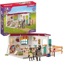 SCHLEICH Horse Club | Sattelkammer 42591 | Spielset inkl. Pferdefigur, beweglicher M&auml;dchenfigur, Paddock und viel Pferde Zubeh&ouml;r | tolles Geschenk f&uuml;r Kinder | Pferde Spielzeug ab 5 Jahre | 85 Teile