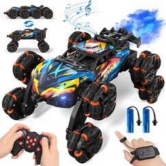 Ferngesteuertes Auto, 8WD RC Drift mit Handsteuerung, RC Stunt mit LED Licht, Musik und Spray, Ferngesteuertes Spielzeug Geschenk ab 3 4 5 6 7 8 9 10 11 12 Jahre Jungen, Coole Auto Kinder Spielzeug