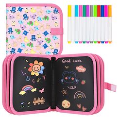 Abwischbares Malbuch f&uuml;r Kinder, Spiele ab 2-3-4-5-6 jahre Kinder, Malset Geschenk M&auml;dchen/Junge, Doodle Pad mit 12 Farbstiften, 14 Seiten (Tierwelt)