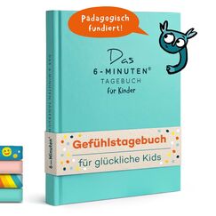 6-Minuten® Gefühlstagebuch Kinder 6–12 Jahre – Gefühle verstehen, Selbstbewusstsein & Achtsamkeit aufbauen – Tagebuch Mädchen – Gefühle Buch