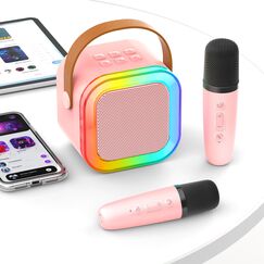 Karaoke Maschine Kinder mit 2 Karaoke Mikrofon Kinder: [Neueste] Mini Karaoke Maschine - Karaoke Anlage mit 2 Mikrofonen -Musikinstrumentzubehör Box - Geschenke für Mädchen Kinder Spielzeug 3-12 Jahre