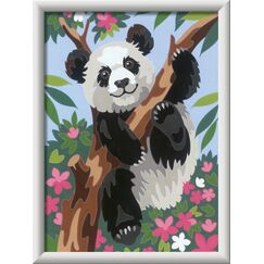 Ravensburger CreArt 20161 - S&uuml;&szlig;er Pandab&auml;r - Malen nach Zahlen f&uuml;r Kinder ab 9 Jahre, Malset mit Rahmen, Pinsel und Acrylfarben, Geschenk f&uuml;r M&auml;dchen und Jungen
