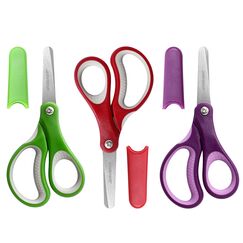 JARVISTAR 3 St&uuml;ck Linksh&auml;nder Rechtsh&auml;nder Kinderschere, Kinder Sicherheit Schere Bastelscheren Set Schulschere Papierschere Gerundete Klingen Kleinkindschere Klein Schere DIY 13 CM(Rot/Gr&uuml;n/Lila)