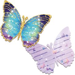 Tixlux 12 Einladungskarten zum Kindergeburtstag, 13 x 10 cm Schmetterlingen Einladungskarten, Geburtstagseinladungen f&uuml;r M&auml;dchen und Jungen, Geburtstagseinladungen Kinder Geburtstagsfeier Kinderparty